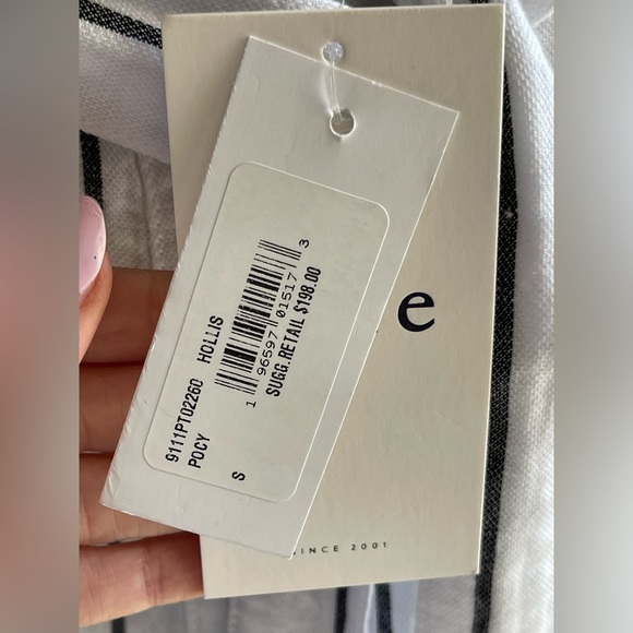 NWT Joie Blue and White Striped Nautical Hollis Pants w/ Belt - Picture 4 of 6